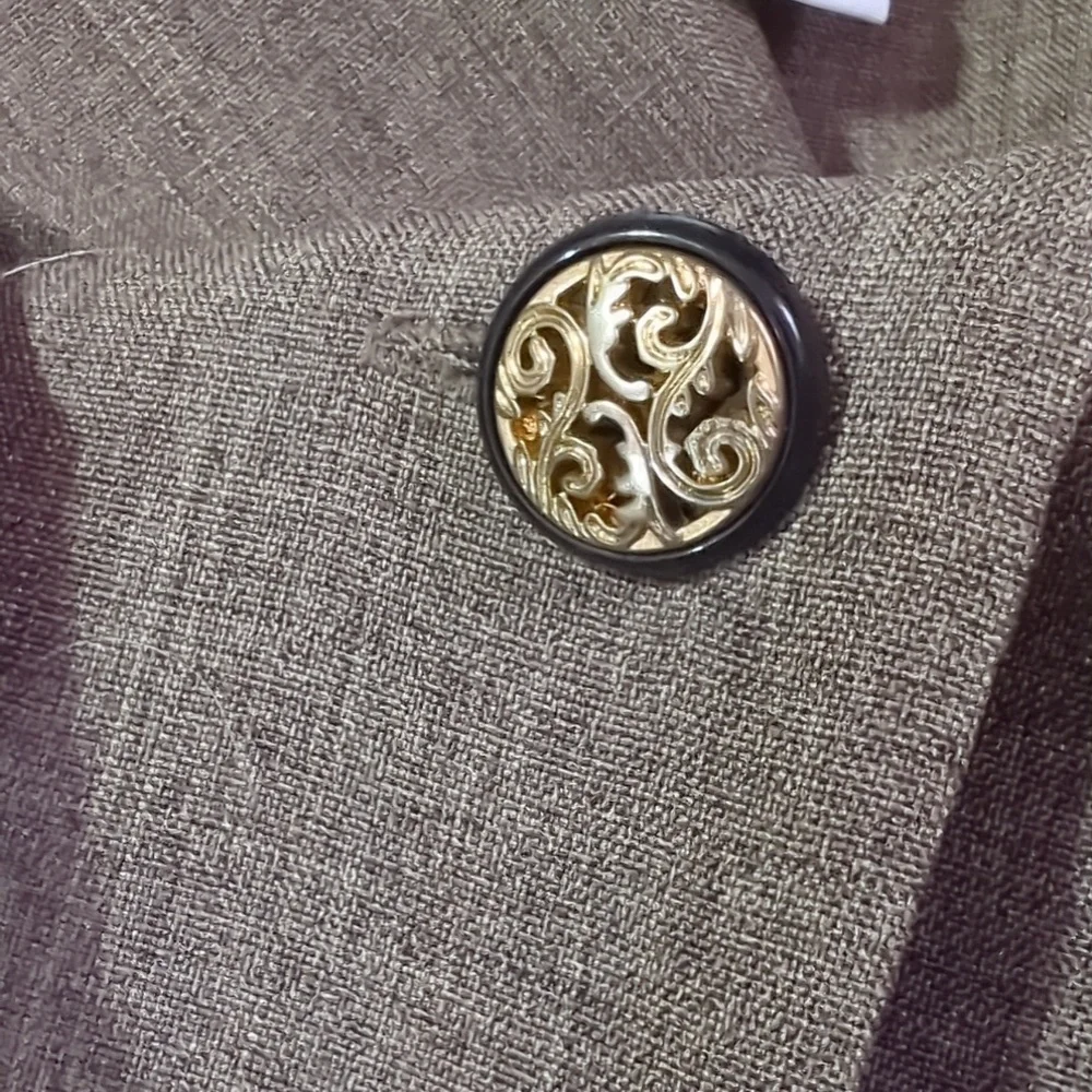 Vintage Jacket Blazer Brown Tailored w/Applique 16WP Periwinkle - Picture 14 of 15